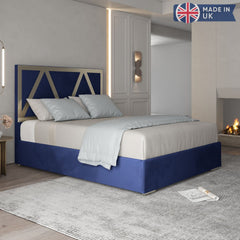 Aero Upholstered Soft Velvet Metal Bed Frame