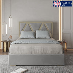 Aero Upholstered Soft Velvet Metal Bed Frame