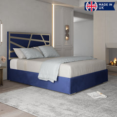 Aria Upholstered Soft Velvet Metal Bed Frame