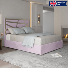 Aria Upholstered Soft Velvet Metal Bed Frame