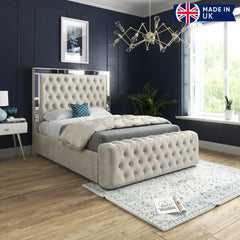 Akende Mirror Upholstered Soft Velvet Bed Frame