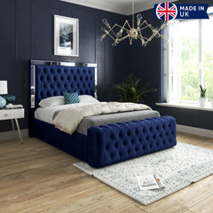 Akende Mirror Upholstered Soft Velvet Bed Frame