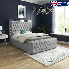 Akende Mirror Upholstered Soft Velvet Bed Frame