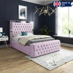 Akende Mirror Upholstered Soft Velvet Bed Frame