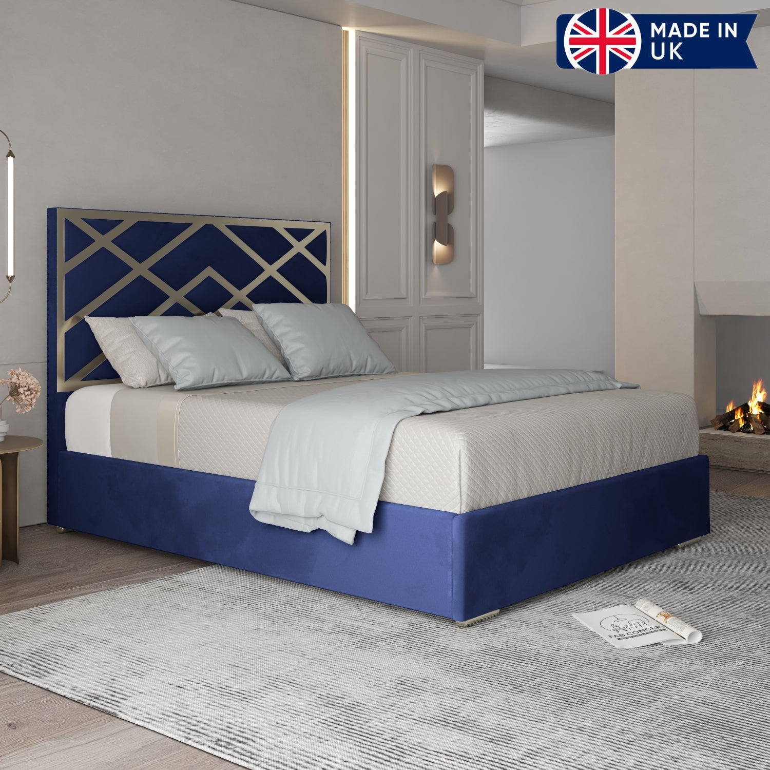 Amilio Upholstered Soft Velvet Metal Bed Frame