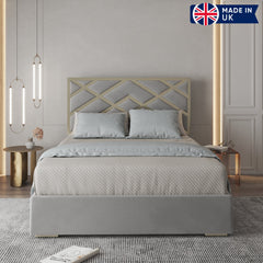 Amilio Upholstered Soft Velvet Metal Bed Frame