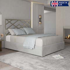 Amilio Upholstered Soft Velvet Metal Bed Frame